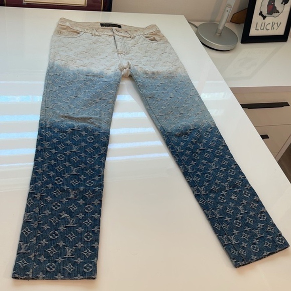 Louis Vuitton Blue and White Women Jeans